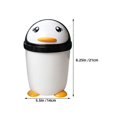 thumbnail image 3 of Cute Penguin Swing Lid Trash Can for Kids Plastic Wastebasket for Bedroom Office Car Kitchen Home Creative for Children Room Desktop Use, 3 of 3