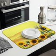 thumbnail image 3 of Microfibre Drying Mat for Kitchen Sunflower Dish Drying Drainer Mat Absorbent Drying Mat Washing Up for Glass, Plate & Cup 16inch X 18inch, 3 of 7