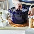 thumbnail image 4 of Staub Cast Iron Dutch Oven 5-qt Tall Cocotte, Made in France, Serves 5-6, Dark Blue, 4 of 9