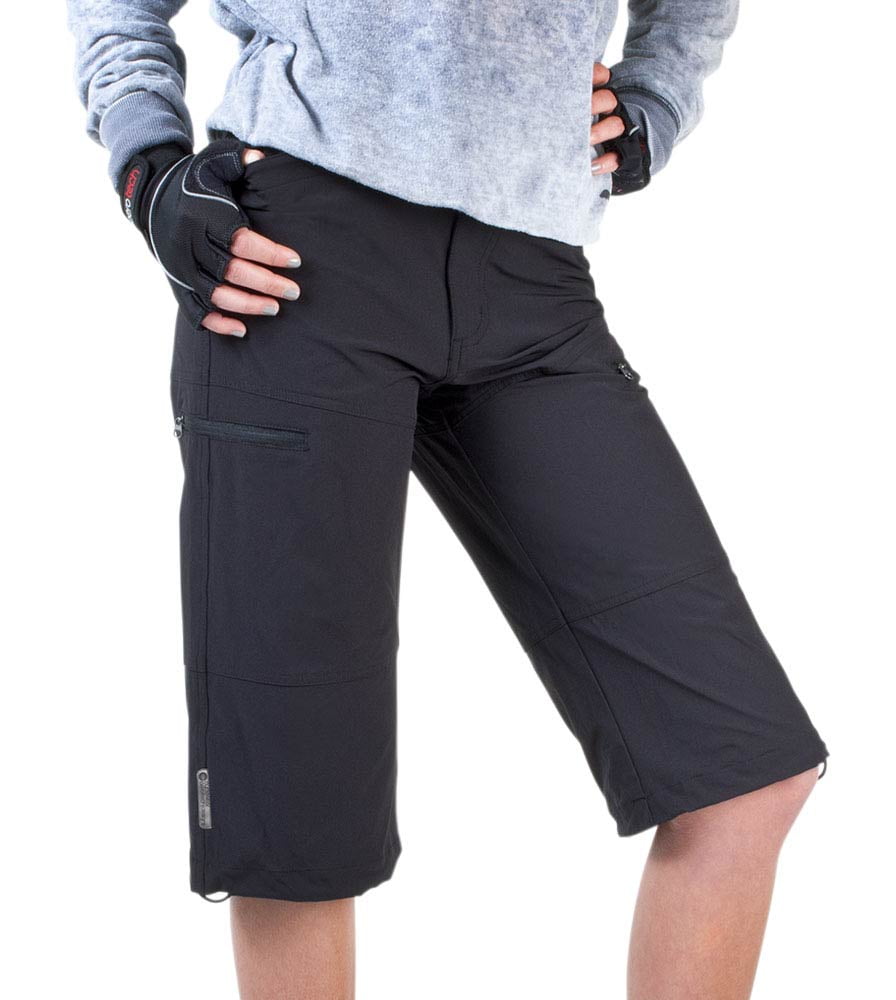 Aero Tech Women's Urban Pedal Pushers Knickers Stretch Woven w Cargo Pockets by Aero Tech Designs