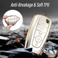 thumbnail image 3 of Key Fob Cover Compatible with Ford Fusion Bronco F-150 F-250 F-350 F-450 F-550 Ranger Figo Keychain Case Holder Protector,Gold-Blue, 3 of 7