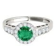 thumbnail image 2 of Aonejewelry 1.40 Ct. Halo Emerald and Diamond Engagement Ring In 14k Solid White Gold, 2 of 4