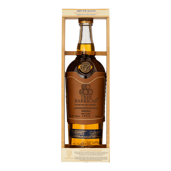 Tequila Campo Azul Tres Barricas Añejo 750 Ml Campo Azul Tequila Añejo