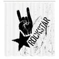 thumbnail image 3 of Ambesonne Rock Shower Curtain, Grunge Effect Hand Star, 69"Wx84"L, Pale Grey and Black, 3 of 3