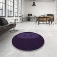 thumbnail image 4 of Ahgly Company Tapis d'Intérieur Rond Lavable en Machine Transitionnel Violet Rebecca, 6 Pieds Rond, 4 of 7