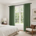 thumbnail image 2 of 100% Blackout Curtains for Bedroom,Set of 2 Panels,96inch Length Faux Linen Thermal Insulated Back Tab Drapes with Room Darkening,50"Wx96"L,Moss Green, 2 of 6