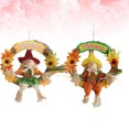 thumbnail image 3 of 2 piezas de tamaño pequeño corona de espantapájaros masculina y femenina colgando adorno de espantapájaros guirnalda de espantapájaros Halloween acción de gracias decoración decoración para fiesta, 3 of 6