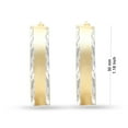 thumbnail image 4 of LeCalla 925 Sterling Silver Jewelry Diamond-Cut Gold-Plated Italian Design Hoop Earring for Women Teen 30MM, 4 of 7