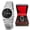 Black Dial Silver Band, variant on CAFÉ Mens Watches – Analog Watch with Copper Dial & Silver Copper Band, Dress Watches for Men, 3ATM Waterproof, 40mm Case