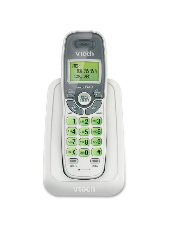 VTech CS6114 DECT 6.0 Cordless Phone with Caller ID/Call Waiting, White with 1 Handset - Cordless - 1 x Phone Line - Backlight