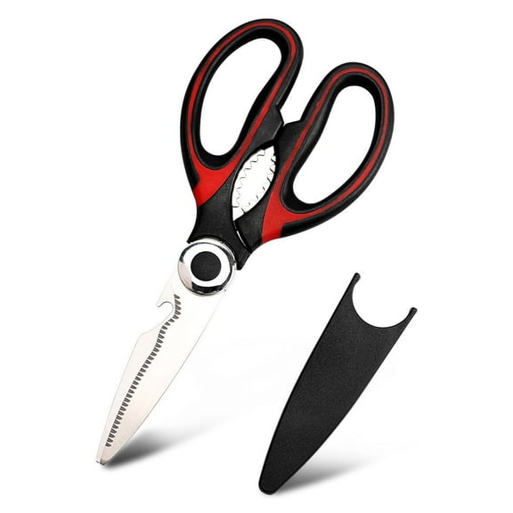 Casewin Kitchen Scissors,Heavy duty Food scissors,Multipurpose Stainless Steel Food Scissors for Poultry,Fish, Meat, Vegetables Herbs, Bones, Dishwasher Safe,1-Pack Kitchen Shears