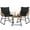 Tan/Black, variant on Yaheetech Boho Style Outdoor Wicker Bistro Set with Cushions and Pillows, Set of 3, Tan/Cream