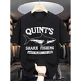 thumbnail image 3 of Quint's Shark Fishing Amity Island Est. 1971 Graphic T-Shirt, Knit Fabric, Casual Crew Neck Tee with Slight Stretch, Patterned Short Sleeve Shirt for Adults - Summer Wear, 3 of 8