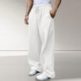 thumbnail image 4 of Men's Loose Wide Leg Pants Drawstring Waist Loose Sweatpants with Pockets, 4 of 9