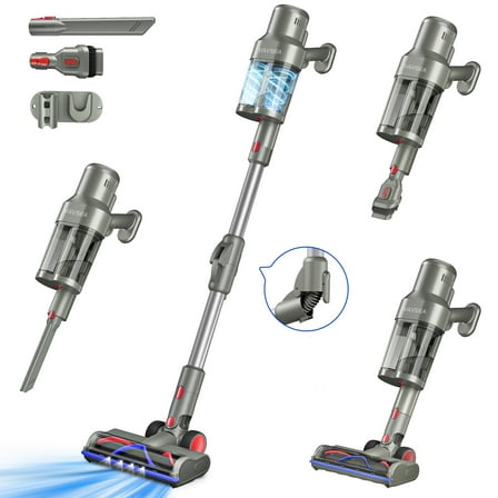 VAVSEA 38Kpa Cordless Stick Vacuum Cleaner with Double Dust Cup,  Lightweight Stick Vacuum Cleaners with 450W Brushless Motor for Home Hard Floor Carpet Pet Hair, New