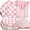 Pink, variant on AUR 192 Pcs Pink Gingham Paper Plates And Napkins Set Party Supplies - For 24 Guests Paper Plates And Napkins Knives Spoons Forks Cups - For Baby Shower Bridal Shower Wedding