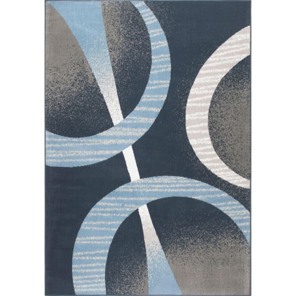Home Dynamix Premium Indus Contemporary Geometric Area Rug, Dark Blue/Blue, 21"x35"