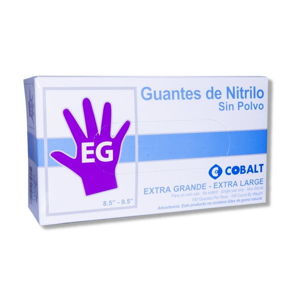 Guante 100% Nitrilo Extra Grande Cajilla con 100 pzas COBALT NITRILO