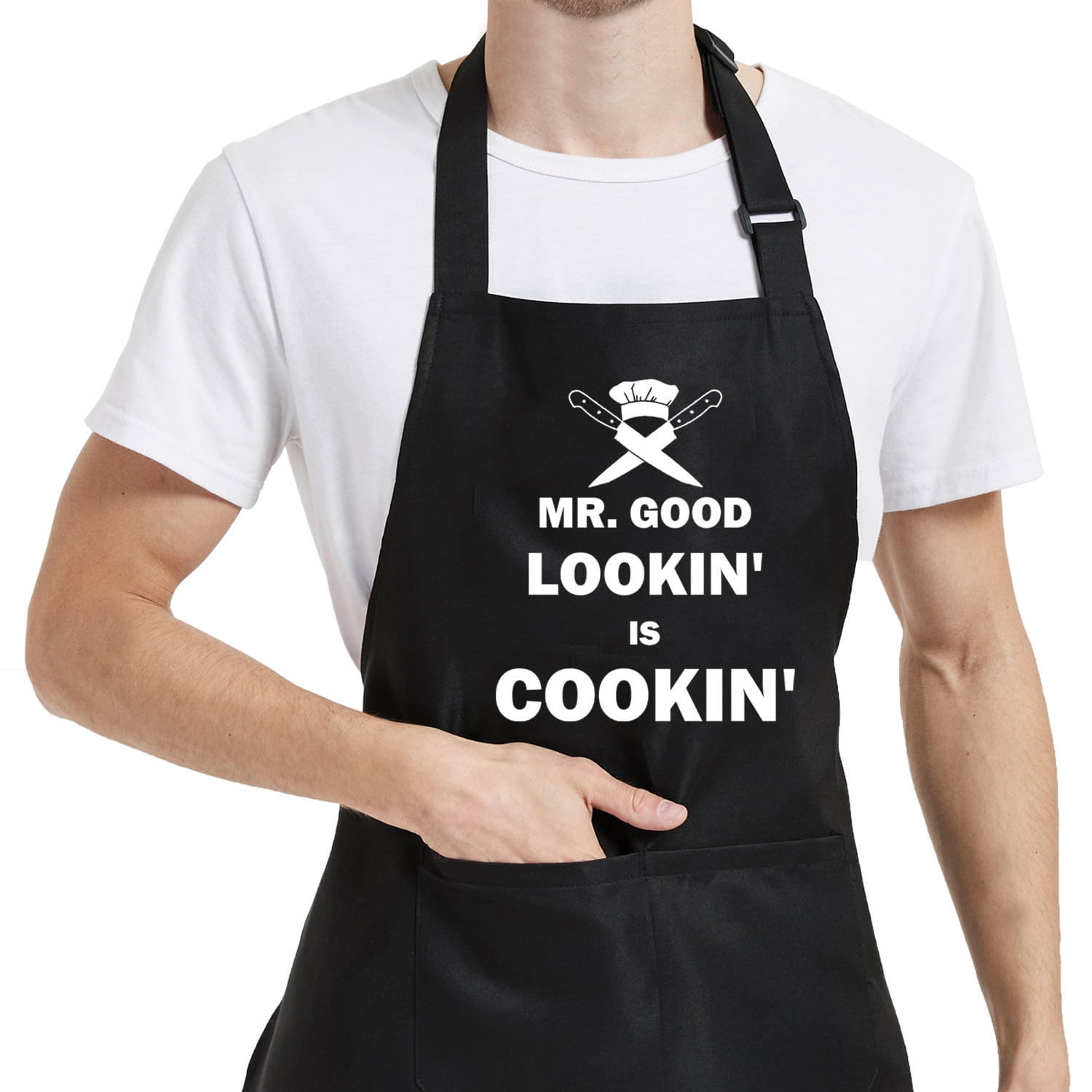 Cooking Aprons for Men, Funny Grill BBQ Kitchen Chef Apron for Men Dad ...