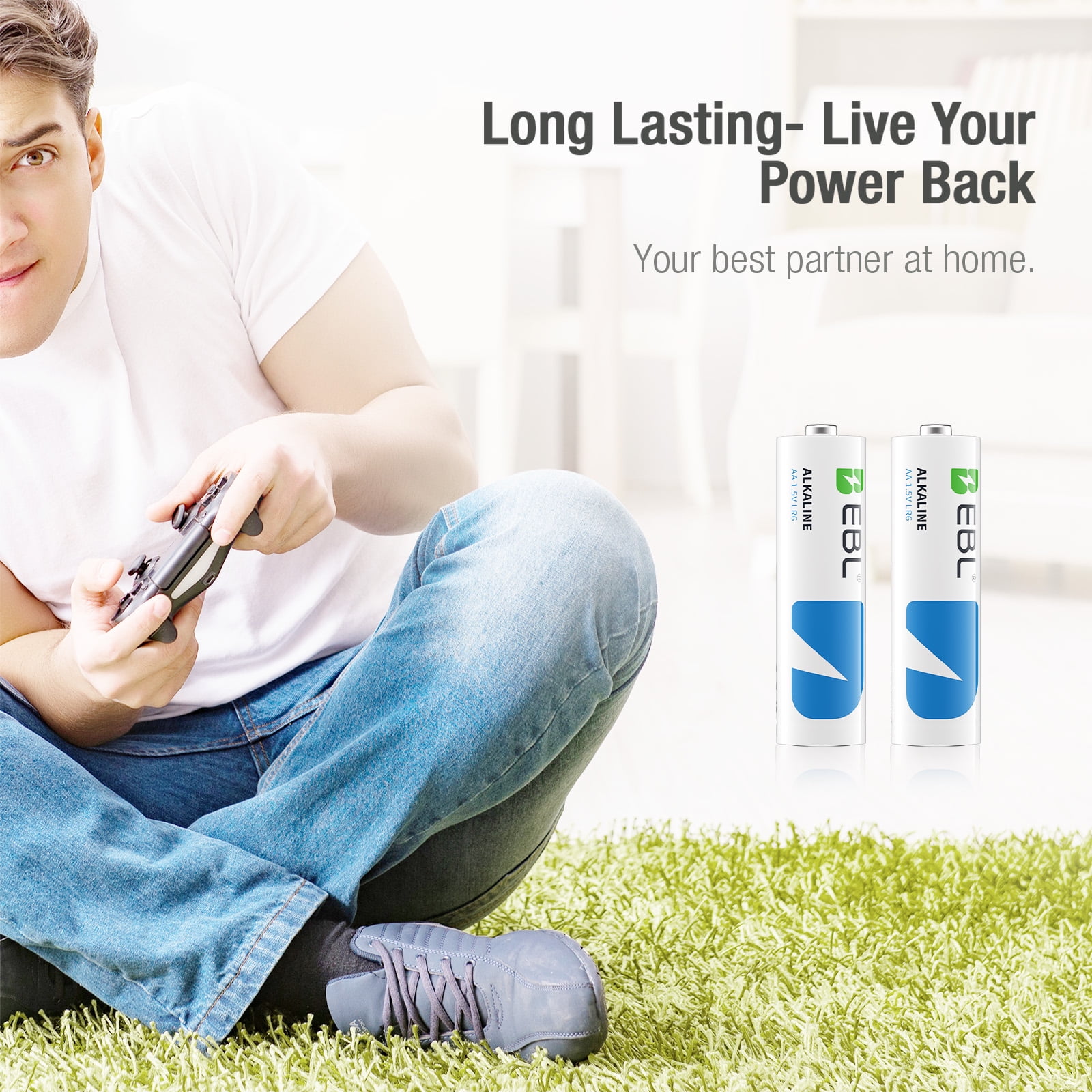 EBL Alkaline Double A Batteries, 1.5V Long-Lasting AA Alkaline Battery, 100 Pack