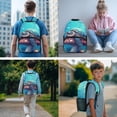 thumbnail image 2 of Jeiento 4-Piece School Backpack and Lunch Box Set for Kids Boys Girls 17 Inch Cute Turtle Backpack with Pencil Case Bookmark Padded Straps Bookbag for Back to School, 2 of 7