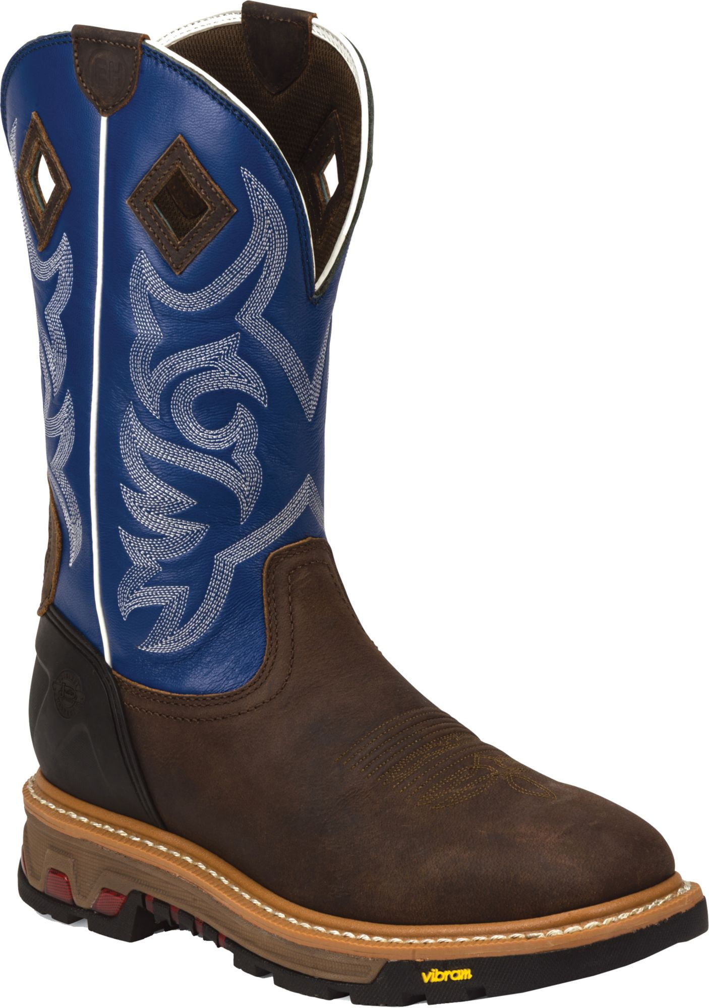 JUSTIN - Justin Boot Company Mens Commander Roughneck Brown 12 Blue Top