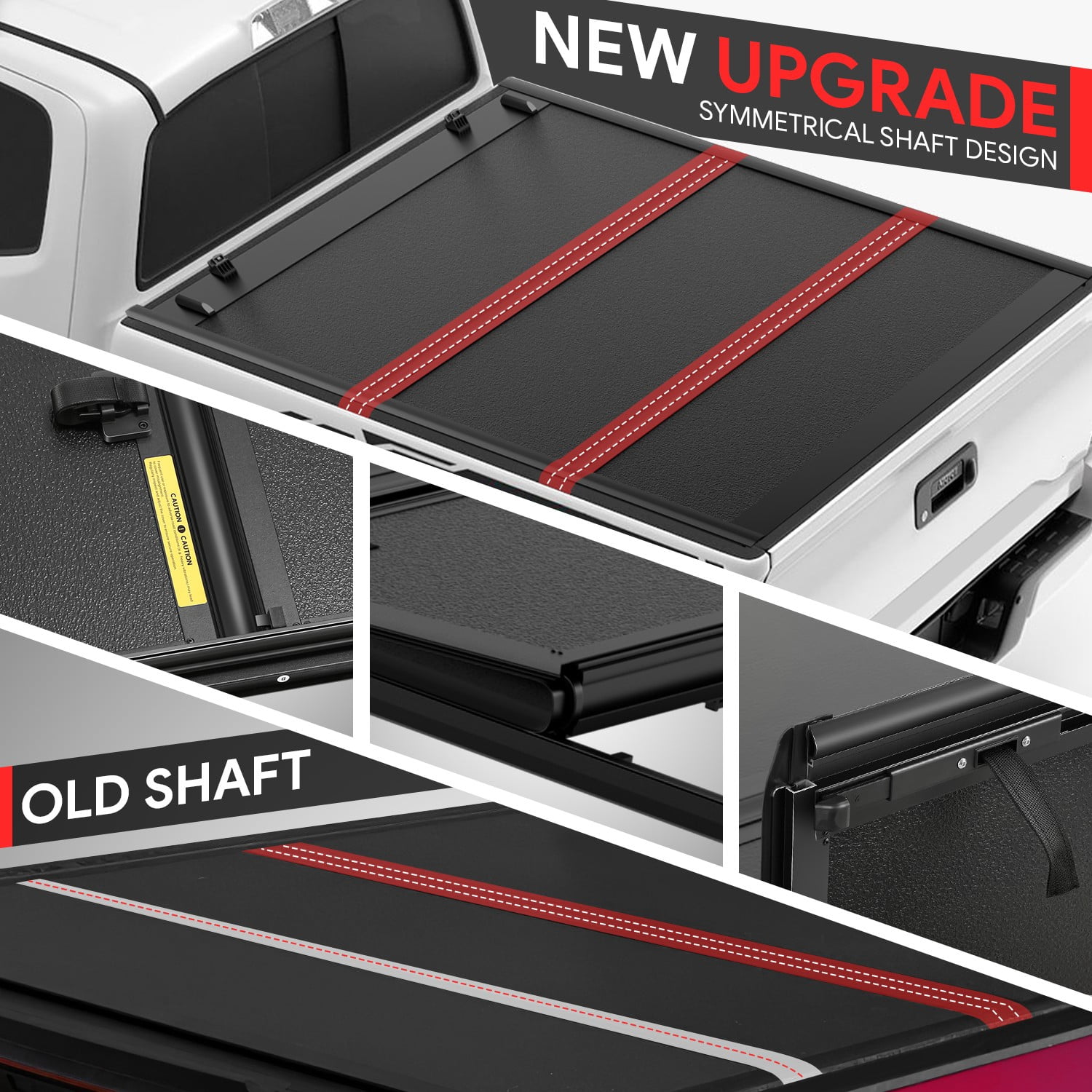 DNA Motoring for 2015-2024 Silverado Sierra 1500 5.8' Low Profile Hard Tri-Fold Tonneau Cover