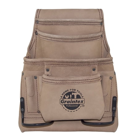 UPC: 0819972020400 | Graintex ST2040 10 Pocket Nail & Tool Pouch Top Grain Leather