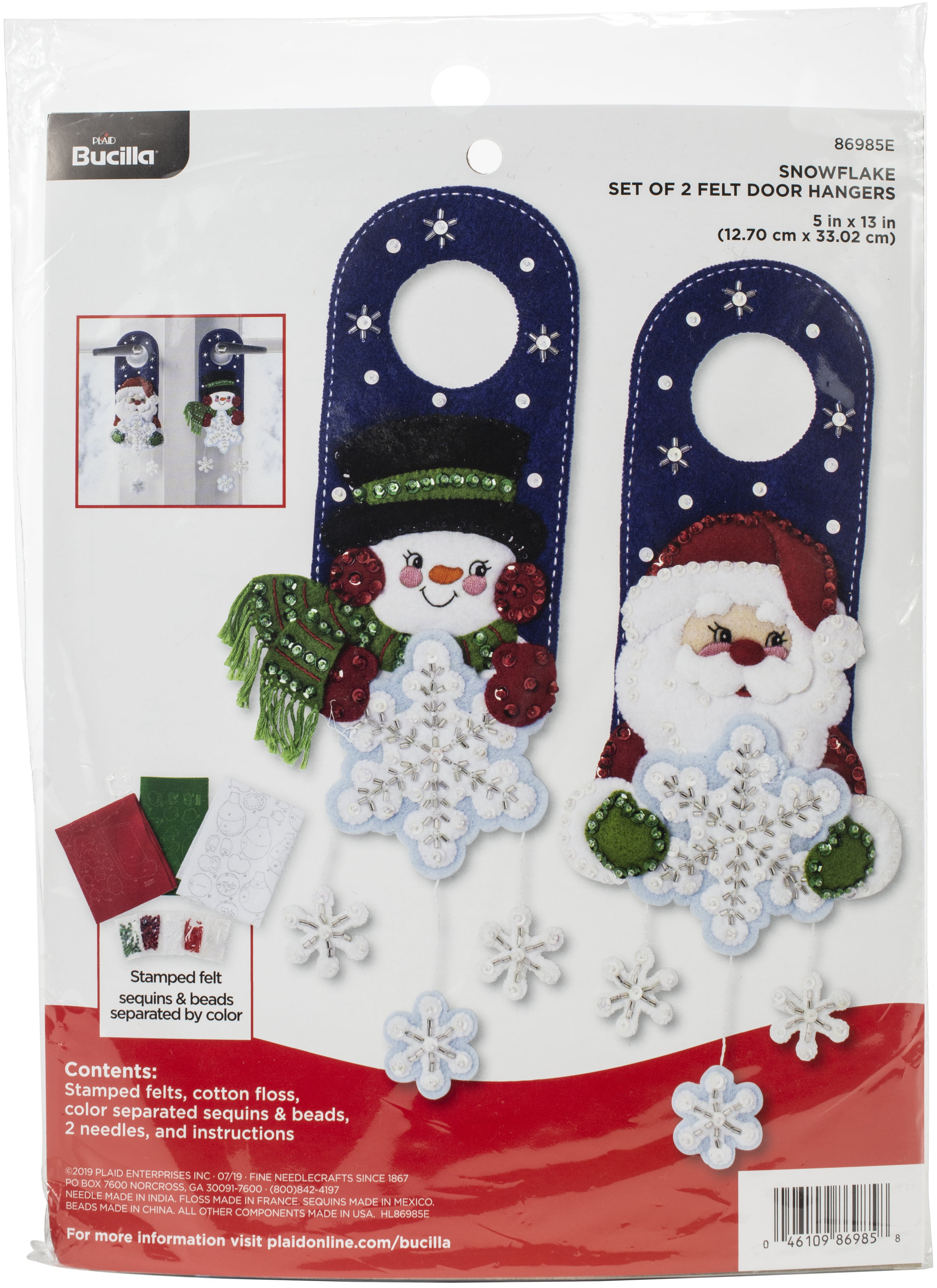 2 x personal paintable christmas colouring in wooden door hanger  snowman santa 