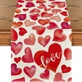 thumbnail image 6 of Linen Table Runner with Heat Insulation - Valentine's Day Party Dining Decor - Natural Fabric Table Cover for 4-6 Person Dining Settings, 6 of 7