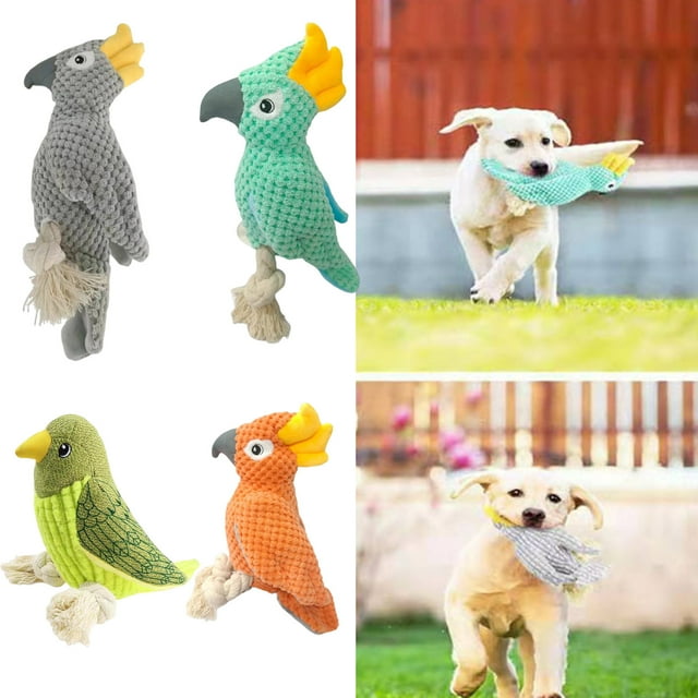 CBFFDC Bonding Dog Toy Interactive Bird Dog Toy with Rope Legs Built in Sound Teething Cleaning Gnawing Strengthen Encourage Playful Interaction