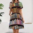 thumbnail image 2 of Bookworm Antique Book Library Vintage Book Shelf Sundress Short Sleeve Dress Summer Women Clothes Dress for Women Dresses, 2 of 7