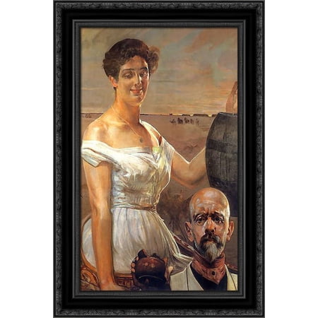 In wells 19x24 Black Ornate Wood Framed Canvas Art by Malczewski, Jacek