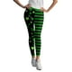 thumbnail image 4 of MKLEKYY Ropa deportiva para mujer, pantalones ajustados con estampado de rayas verdes de buena suerte para yoga, correr y gimnasio, 4 of 4