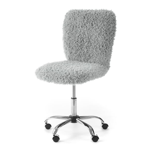 Urban Shop Faux Fur Armless Swivel Task Office Chair, Multiple Colors ...