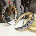 thumbnail image 4 of Diadema de borde ancho con diamantes de imitación de cristal irregulares de lujo hecha a mano, diadema para el pelo, accesorios para la cabeza, 4 of 5