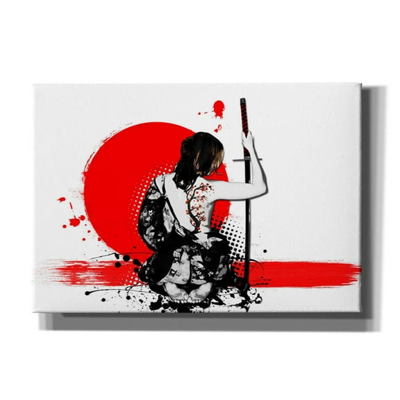 Cortesi Home 'Trash Polka- Female Samurai' by Nicklas Gustafsson, Canvas Wall Art, 18"x26"