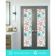 thumbnail image 5 of Window Privacy Film, Teal Green Coral Sun Blocking Window Tint Film Heat Control One Way Blackout Window Film, Spring Summer Coastal Starfish Beach Nautical Conch Non Adhesive Static Cling 17.7x78.7, 5 of 7