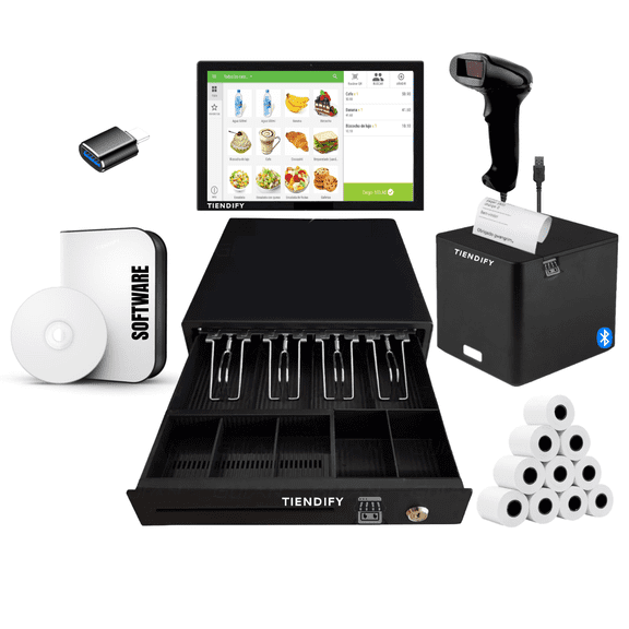 KIT PUNTO DE VENTA TABLET WIFI BLUETOOTH ANDROID  IMPRESORA CAJON DE DINERO LECTOR CÓDIGO DE BARRAS TIENDIFY ABARROTES RESTAURANTES FARMACIAS FERRETERÍAS GRANEL SERVICIOS ETC
