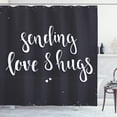 thumbnail image 1 of Ambesonne Hug Shower Curtain, Cursive Sending Love and Hugs, 69"Wx84"L, Dark Blue Grey and White, 1 of 3