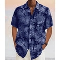 thumbnail image 1 of Chemise Décontractée à Manches Courtes Douce Hawaïenne à Col Rabattu Imprimé Noix de Coco pour Hommes Été, 1 of 5