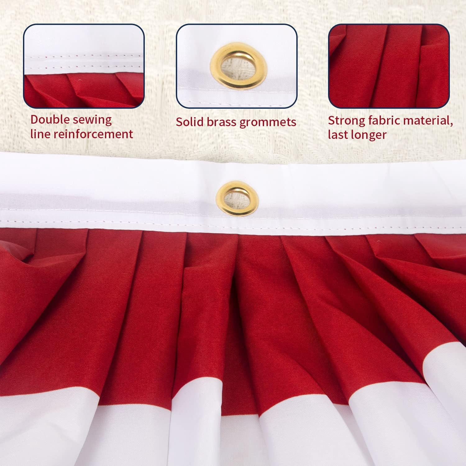 USA Pleated Fan Flag, American Patriotic Flag Bunting 1.5x3Ft for Outside, Bunting Flags Outdoor Indoor for 4th of July Decorations