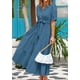 thumbnail image 5 of Vestido midi PRETTYGARDEN para mujer, verano 2025, cuello en V con bolsillos, 5 of 9