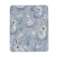 thumbnail image 2 of 60x80 inch Crystal Fleece & Arctic Fleece Blanket Soft Bed Throws for Home or Camping Pale Gray Bunny, 2 of 7