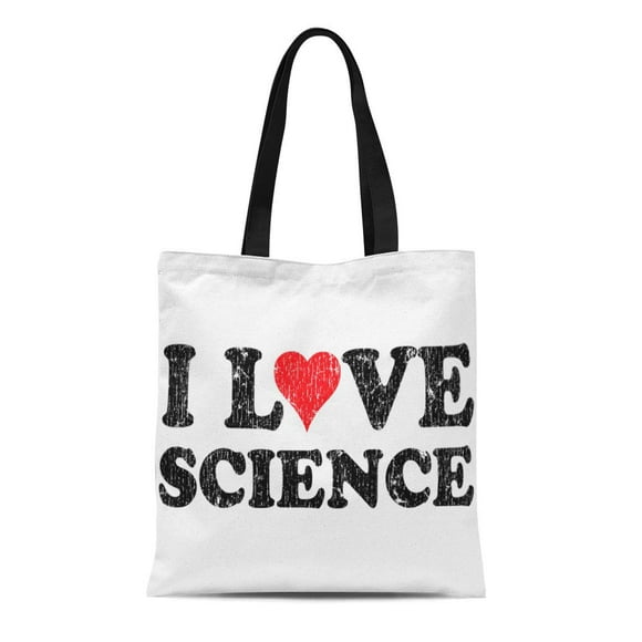 POGLIP Canvas Tote Bag Teachers I Love Science Teaching Education Educators School Back Reusable Handbag Shoulder Grocery Shopping Bags