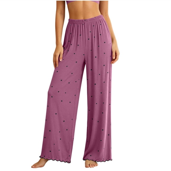 Women's Polka Dot Pajama Pants Wide Leg Casual Comfy Sleepwear for Lounge and Daily