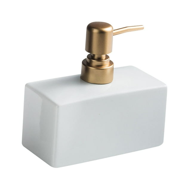 Abbracc Ceramic Hand Soap Dispenser 400ml Liquid Soap Dispenser Bottle Refillable Lotion White