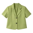 thumbnail image 6 of Admvng Women's Short Sleeve Cropped Blazer Lapel Collar Lightweight Cropped Suit Jacket Casual Work Tops, 6 of 7