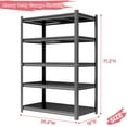 thumbnail image 2 of Heavy Duty 5-Tier Metal Garage Shelving, 71" H x 40" W x 18" D, 2500 lb Capacity, Black, 2 of 7