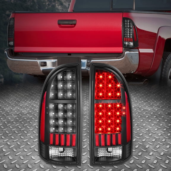 Nuvision Full LED Tail Light Brake Parking Lamps for 05-15 Toyota Tacoma, Black Housing